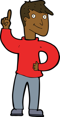 Bir insan tarafından çizilmiş harika bir fikri olan çizgi film adamı.