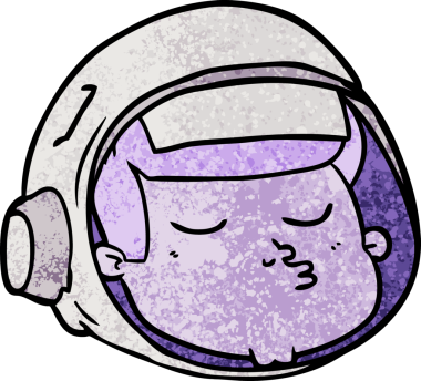 Bir insan tarafından çizilmiş astronot yüzü.