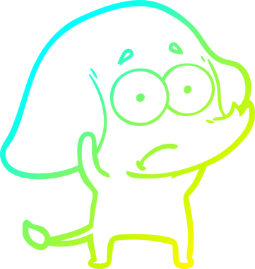 Bir insan tarafından çizilmiş belirsiz bir filin soğuk eğik çizgisi.