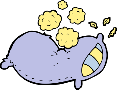 Bir insan tarafından çizilmiş karton yastık.