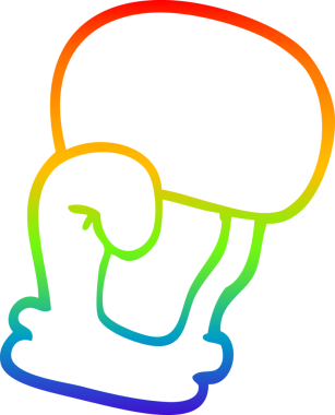 Bir insan tarafından çizilmiş bir çizgi film boks eldiveninin gradyan çizimi