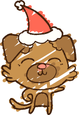 Bir insan tarafından çizilen neşeli köpek tebeşiri.