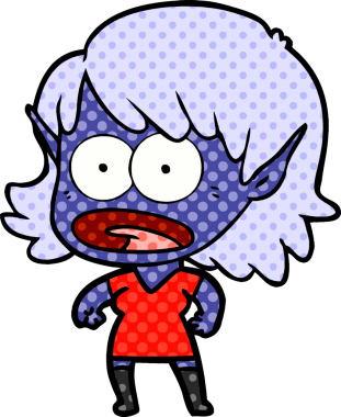 Bir insan tarafından çizilen elf kızı şok etti.