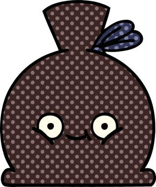 Bir insan tarafından çizilmiş bir çuval karikatürü.