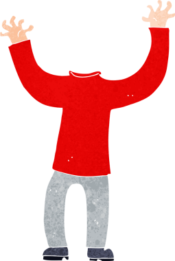 Bir insan tarafından çizilmiş kafasız bir vücut.