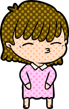 Bir insan tarafından çizilmiş karikatür kadın.