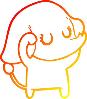 Bir insan tarafından çizilmiş şirin bir fil çizimi.