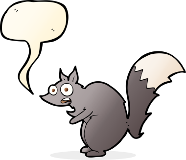 Bir insan tarafından çizilmiş komik, ürkmüş sincap çizgi filmi