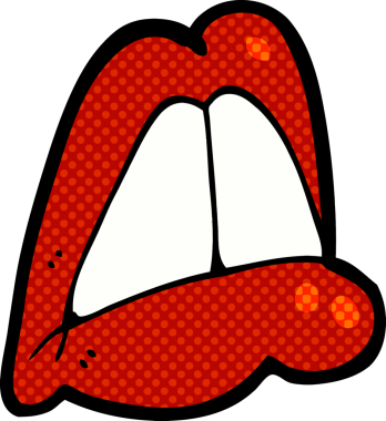 bir insan tarafından çizilmiş karikatür dudaklar