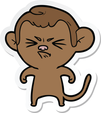 Bir insan tarafından çizilmiş sinir bozucu bir maymunun çıkartması.