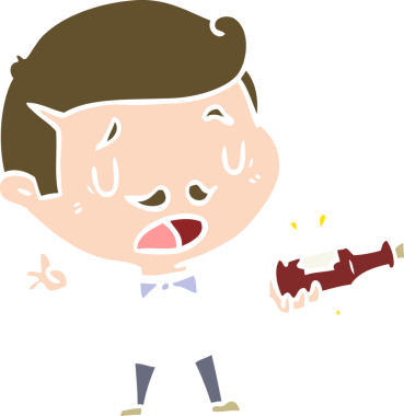 Bir insan tarafından çizilmiş düz renk çizgi film uzmanı.