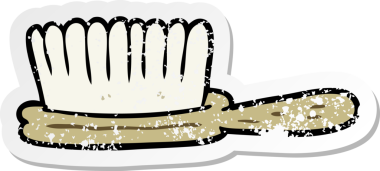 Bir insan tarafından çizilmiş bir saç fırçasının sıkıntılı çıkartması.