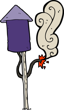 bir insan tarafından çizilmiş havai fişek karikatürü