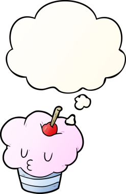 Düşünce baloncuklu çizgi film keki bir insan tarafından çizilmiş.