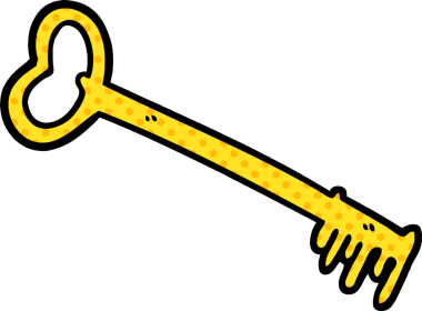 Bir insan tarafından çizilmiş eski bir çizgi film anahtarı.