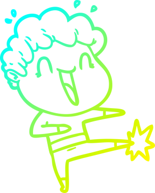 Bir insan tarafından çizilmiş mutlu bir adamın soğuk çizgi çizimi.