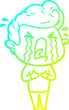 Bir insan tarafından çizilmiş ağlayan bir karikatür çizimi.