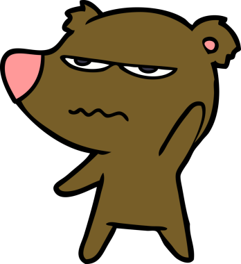 Bir insan tarafından çizilmiş kızgın ayı çizgi filmi.