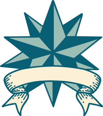 Bir insan tarafından çizilmiş geleneksel bir yıldız dövmesi