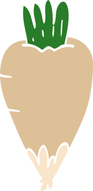 Bir insan tarafından çizilmiş karalama kökü sebzesi.