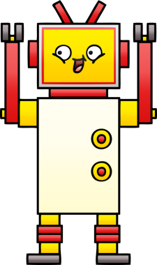 Bir insan tarafından çizilmiş bir robotun gölgelenmiş çizimi