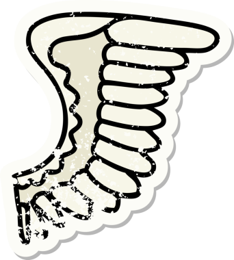 Bir insan tarafından çizilmiş geleneksel bir kanat dövmesi.