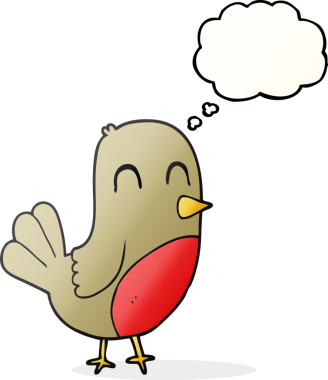 Bir insan tarafından çizilmiş serbest çizim baloncuk Robin çizgi filmi