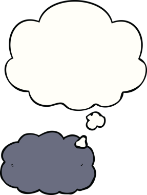 Bir insan tarafından çizilmiş düşünce baloncuklu çizgi film bulutu