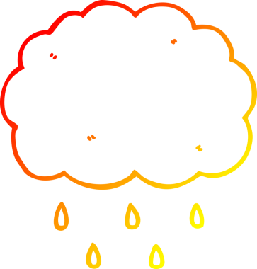 Bir insan tarafından çizilen karikatür bulutunun sıcak çizgi çizimi