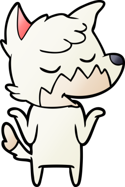 Bir insan tarafından çizilmiş dost canlısı çizgi film tilkisi