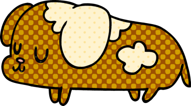 Bir insan tarafından çizilmiş sevimli bir köpeğin çizimi.