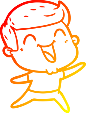 Bir insan tarafından çizilmiş gülen çizgi film karakterinin sıcak çizgi çizimi