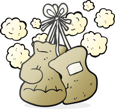 Bir insan tarafından çizilmiş eski eldivenler.