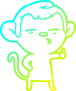 Bir insan tarafından çizilmiş şüpheli bir maymunun soğuk gradyan çizimi