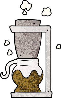 bir insan tarafından çizilmiş çizgi film filtresi kahve makinesi