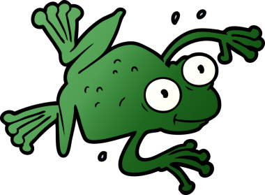 bir insan tarafından çizilmiş bir kurbağa.