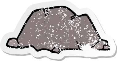 Bir insan tarafından çizilmiş karikatür taşının sıkıntılı çıkartması.