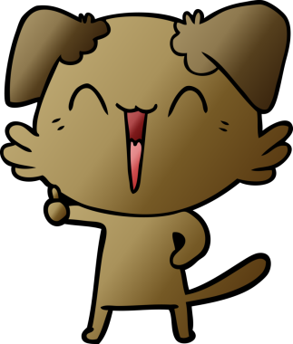 Bir insan tarafından çizilmiş küçük mutlu köpek çizgi filmi.