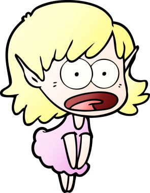 Bir insan tarafından çizilen elf kızı şok etti.