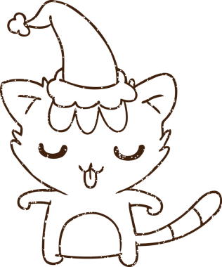 Noel Kedi Kömürü Bir insan tarafından çizilmiş