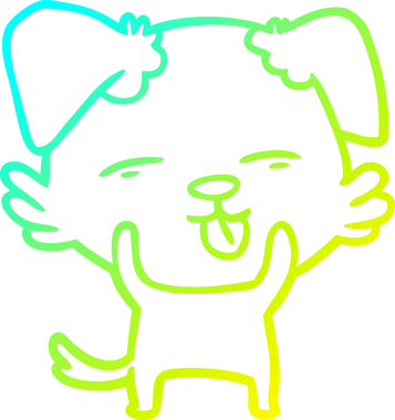 Bir insan tarafından çizilmiş bir çizgi film köpeğinin soğuk çizgi çizimi.