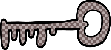 bir insan tarafından çizilmiş karikatür metal anahtarı.