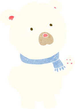 Bir insan tarafından çizilmiş şirin kutup ayısı.