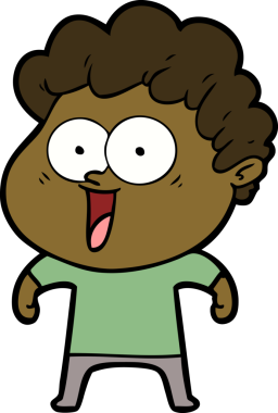 Bir insan tarafından çizilmiş mutlu bir adam.