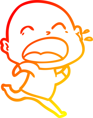 Bir insan tarafından çizilmiş kel adam diye bağıran çizgi film çizimi.