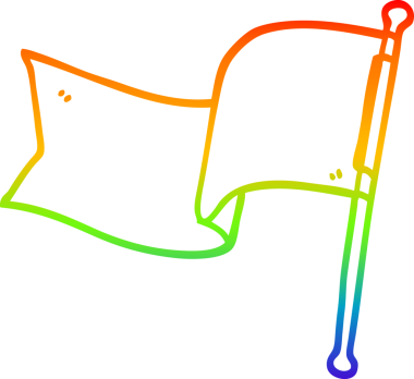 gökkuşağı gradyan çizgi bir insan tarafından çizilmiş kırmızı bayrak