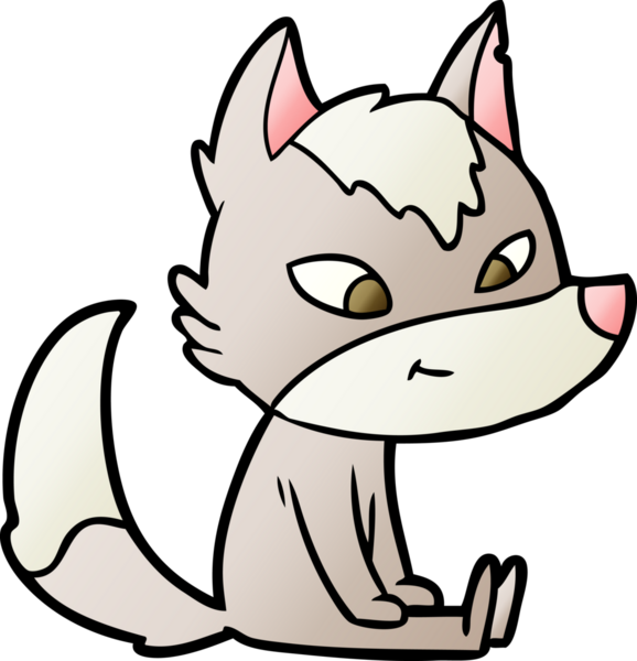 Bir insan tarafından çizilmiş dost canlısı bir kurt.