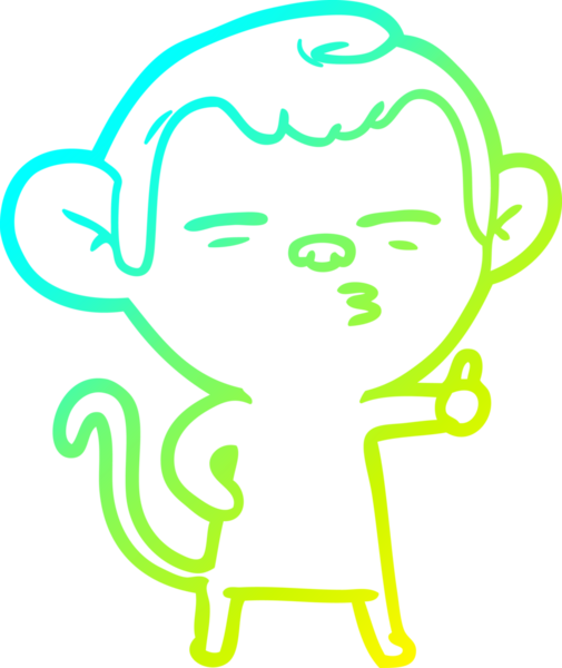 Bir insan tarafından çizilmiş şüpheli bir maymunun soğuk gradyan çizimi