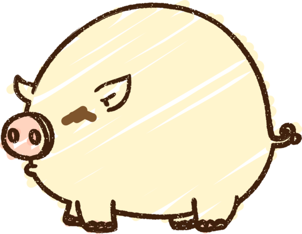 Yorgun Domuz Tebeşiri Bir insan tarafından çizilmiş