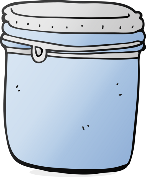 Bir insan tarafından çizilmiş karikatür kavanozu.